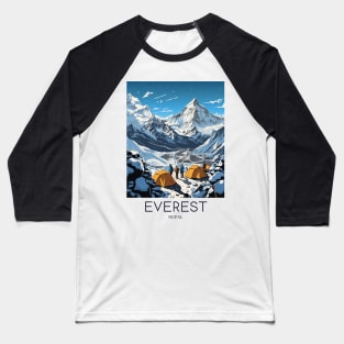 A Pop Art Travel Print of Mount Everest - Nepal Baseball T-Shirt